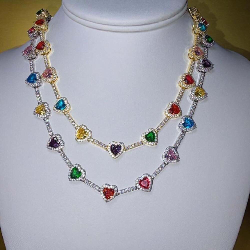 Multi Colored Heart Shaped Gemstone Necklace With Caa 4